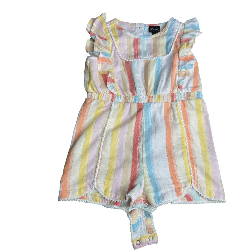 2 T pastel striped cotton romper
